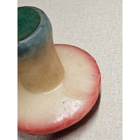Vintage 70s Groovy Mushroom Wax Candle Decor 5” Tall Mushie Collector - Picture 5 of 7